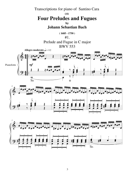 Bach Eight Preludes Fugues Piano Scores 