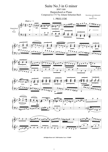 Bach Suites Scores