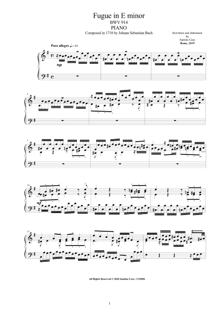 Bach Fugues Scores