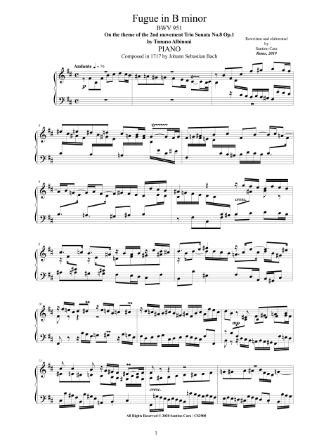 Bach Fugues Piano Scores