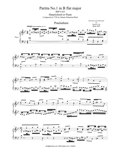 Bach Piano Partita BWV825 Score pdf
