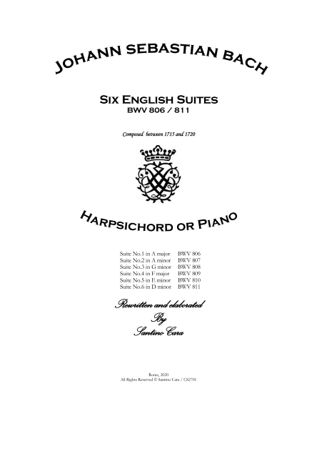 Bach English Suites Scores