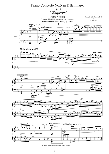 Beethoven Score Piano Concerto Emperor