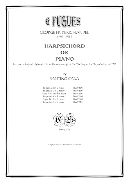 Handel Fugues Scores pdf for Harpsichord