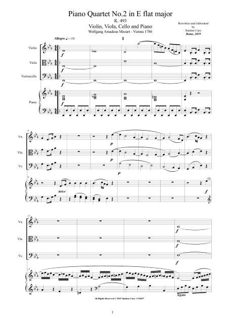 Mozart Piano Quartet No2 Score pdf