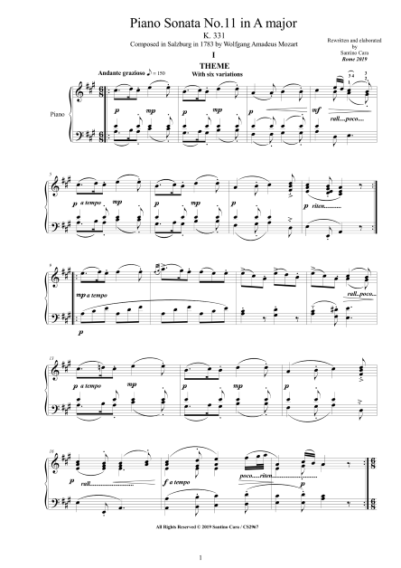Mozart Piano Scores
