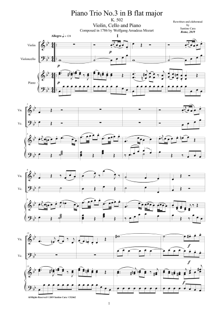 Mozart Piano Scores 