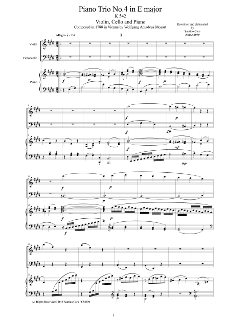 Mozart Trios Scores 