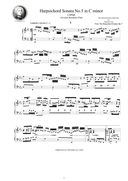 Platti Harpsichord Sonata No5 Score