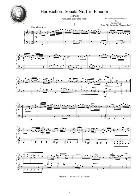 Platti Harpsichord Sonata No1 Score pdf