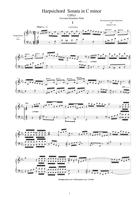 Platti Harpsichord Sonata No2 Score pdf