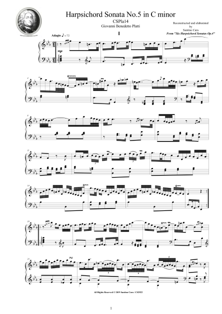 Platti Harpsichord Sonata No5 Score pdf