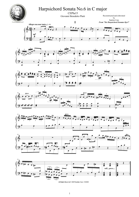 Platti Harpsichord Sonata No6 Score pdf