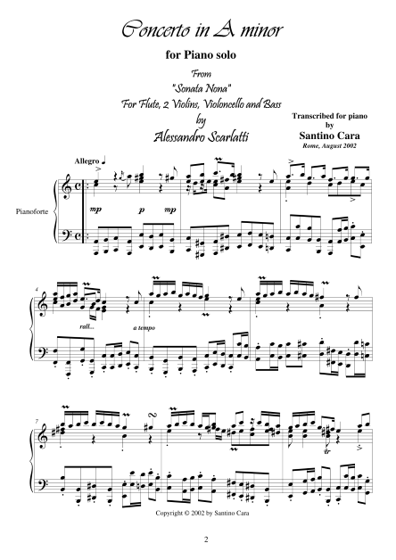 Scarlatti Piano Concerto in A minor