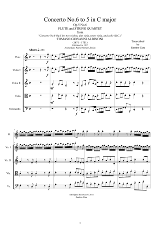 Albinoni Flute Scores