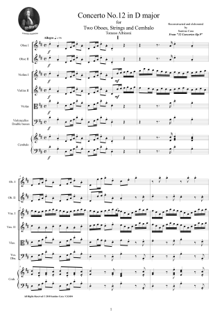 Oboe Scores by Albinoni