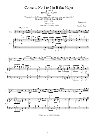 Albinoni Scores Flute