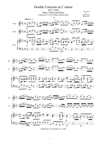 Bach Scores Oboe Piano