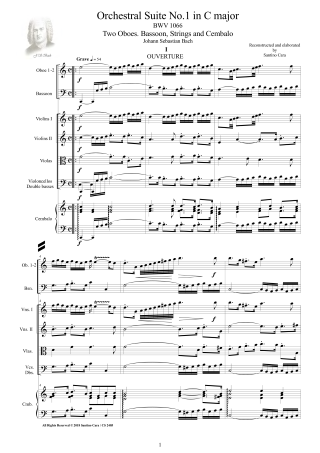 Bach Orchestra Suite No1 BWV1066 score pdf