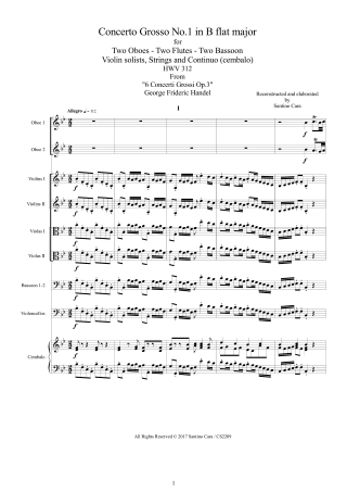 Handel Chamber Scores