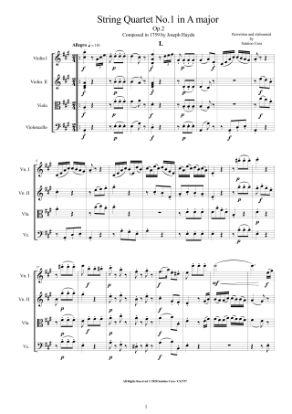Haydn String Quartets Scores