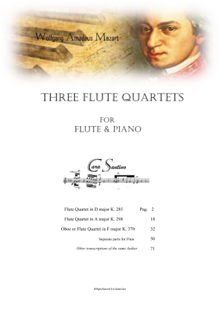 Mozart Quartets pdf scores for Flute and Piano