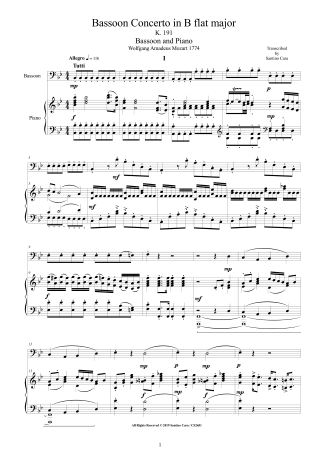 Mozart Bassoon Pdf Scores