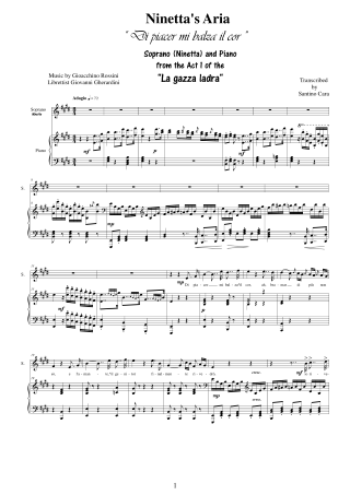 Score Rossini Di piacer
