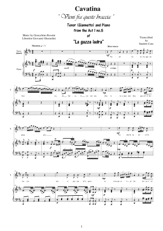 Score Rossini La Gazza Ladra