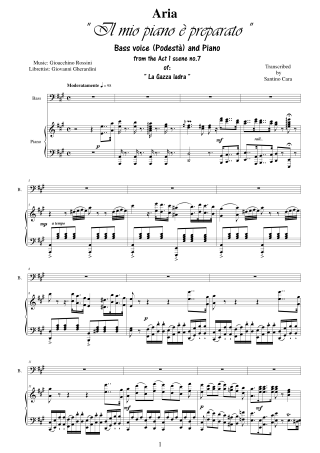 Score Rossini Il mio piano