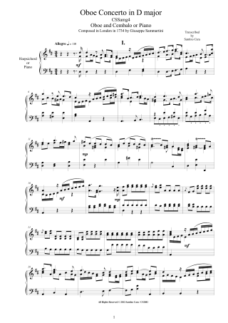 Sammartini score pdf Concerto CSSamg4 Oboe and Harpsichord