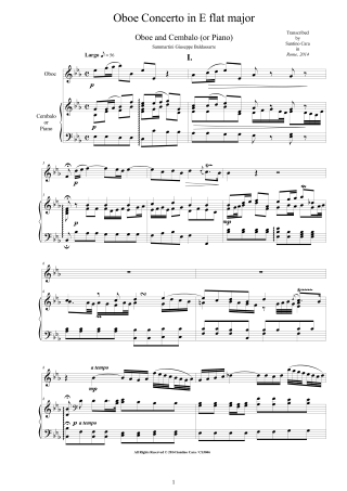 Sammartini score pdf Concerto for Oboe and Harpsichord