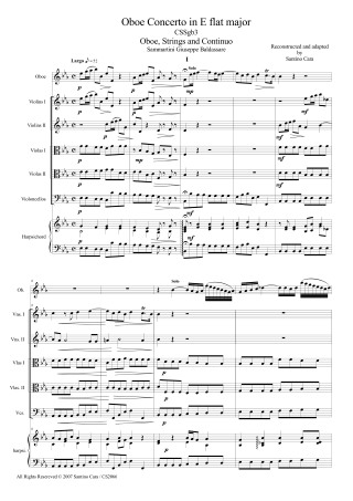 Sammartini score pdf Concerto for Oboe and Orchestra