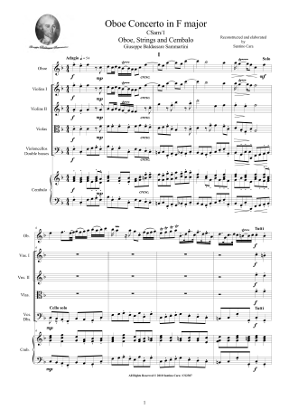 Sammartini score pdf Concerto No1 Oboe and Orchestra