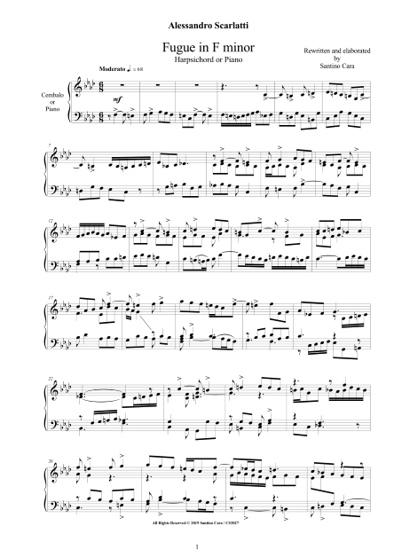 Scarlatti Score Fugue for Harpsichord