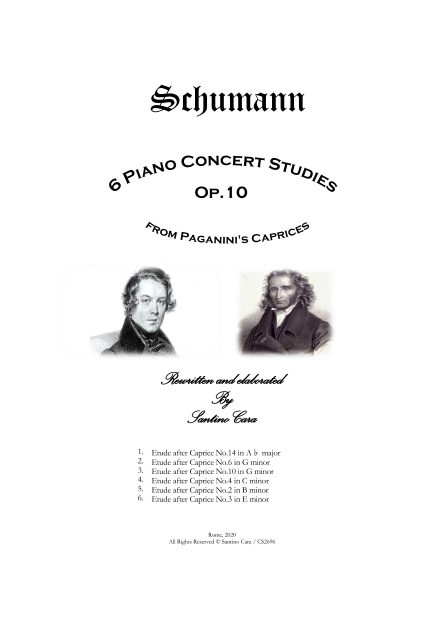 Schumann Sheet Piano Studies Paganini Caprices