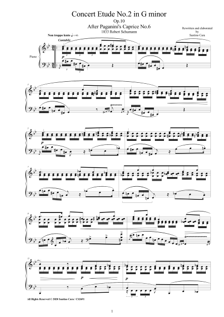 Schumann Sheet Concert Etude no2 Paganini