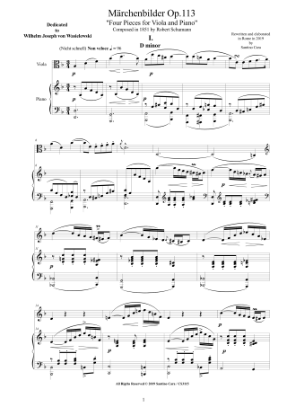 Schumann Score Märchenbilder Viola Piano