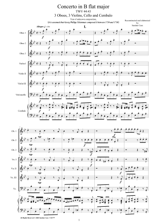 Telemann Oboe Scores