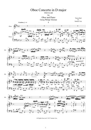 Telemann Oboe Scores