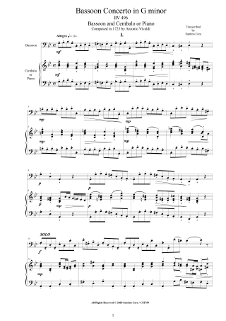 Bassoon Harpsichord Scores