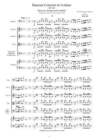 Vivaldi Concertos Scores