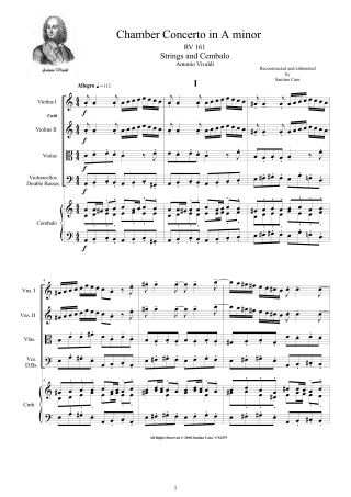 Vivaldi Concerto RV161 score parts Orchestra pdf