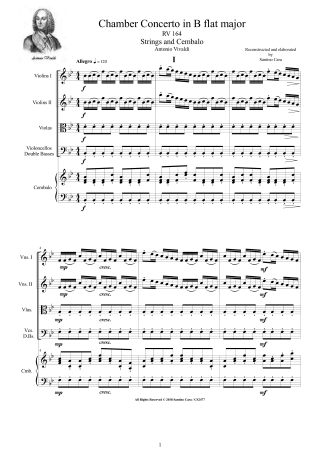 Vivaldi Concerto RV164 score parts Orchestra pdf