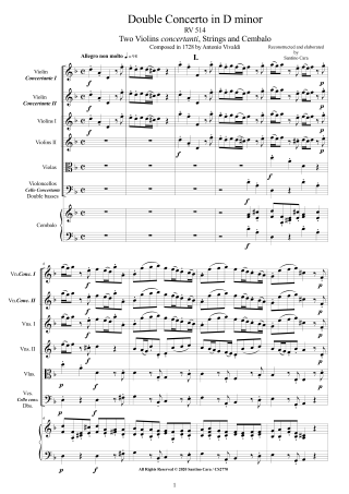 Vivaldi Concerto RV514 Score pdf two violins and orchestra