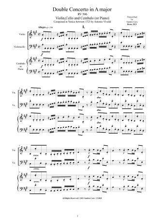 Vivaldi Violin Piano Scores