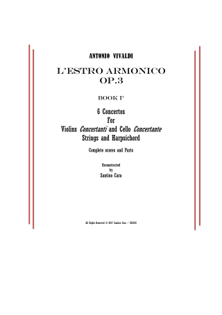 Vivaldi Violins Chamber Orchestra Scores