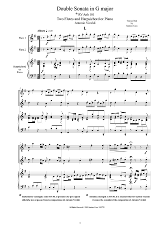Flute Piano Scores Vivaldi