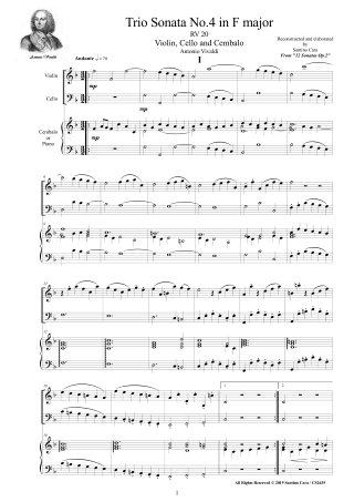 Vivaldi Trio Sonata no4 score pdf violin cello and piano