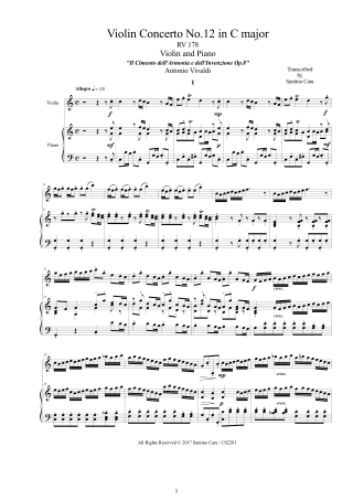 Vivaldi Op8 Violin Piano
